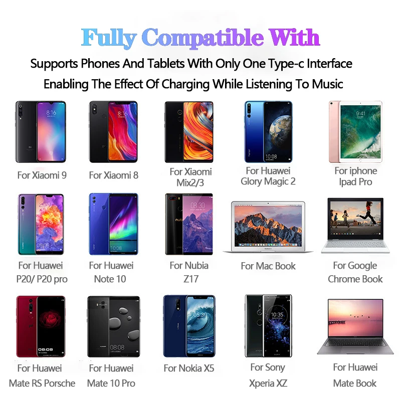 

4 in 1 USB Type C To 3.5mm Earphone Jack Adapter Digital Audio For Huawei P30 P20 Xiaomi MI9 Charging Headphone Converter USB-C