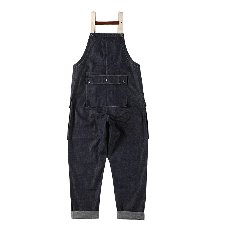 

NC-0005B RedTornado High Quality 12oz Indigo Selvage Pants One Washed Sanforized Thick Raw Denim Washed Loose Fitting Overall