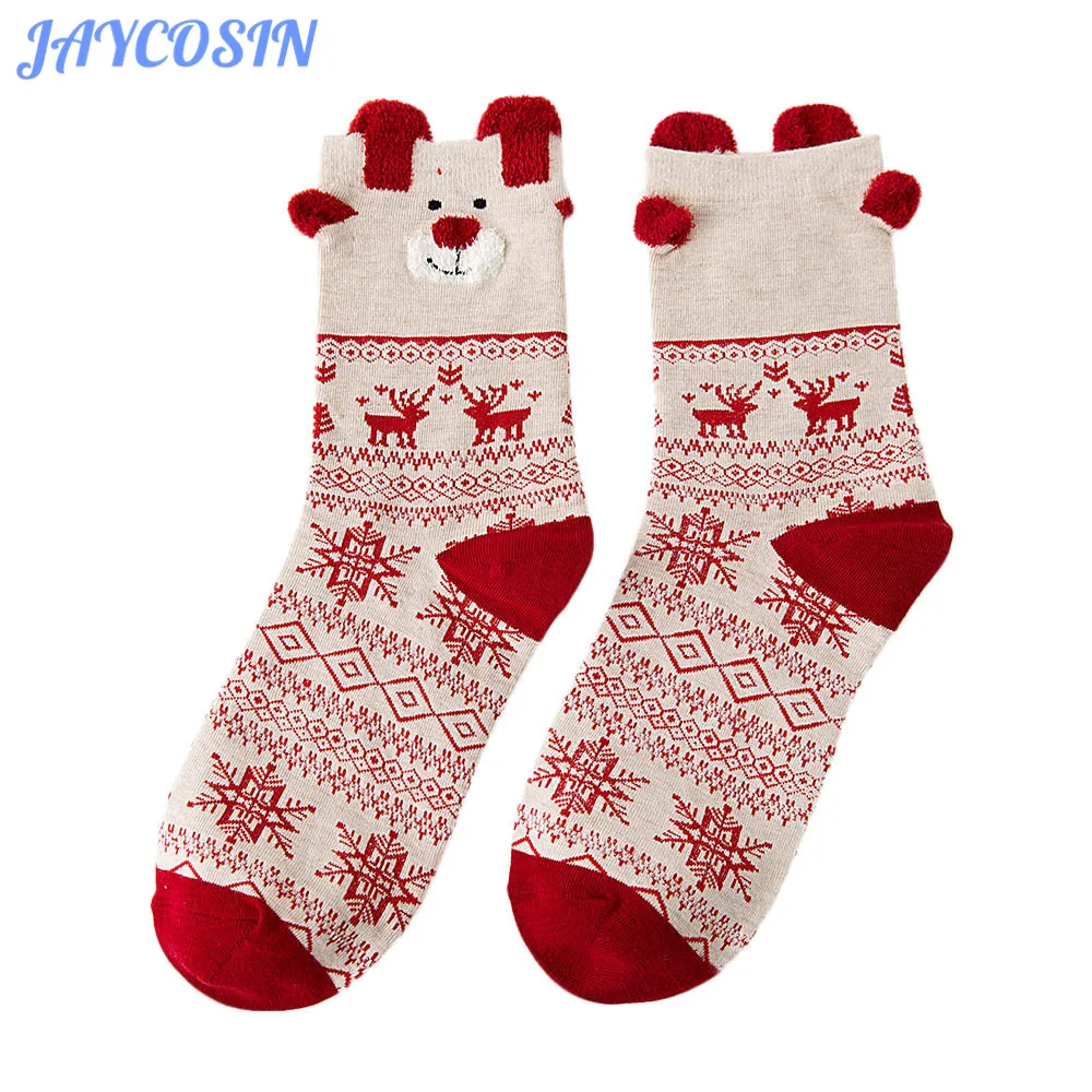JAYCOSIN носки для женщин и мужчин рождественские 2019 зимние теплые Принт с оленем
