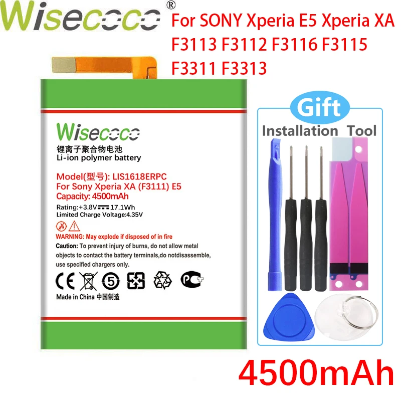 

Wisecoco LIS1618ERPC 4500mAh Battery For SONY Xperia XA (F3111)E5 F3313 F3112 F3116 F3115 F3311 G3121 G3123 G3125 G112 G3116