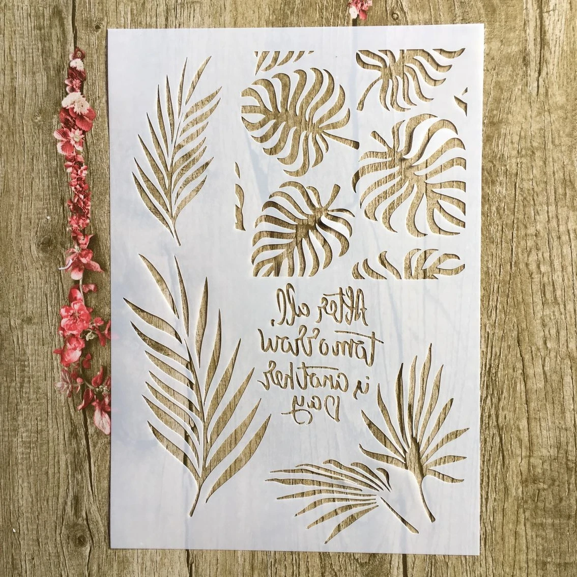 4Pcs / All A4 Leaf Butterfly Tree DIY Layered Stencil Painting Scrapbook Coloring Embossed Album Decoration Card Template | Канцтовары