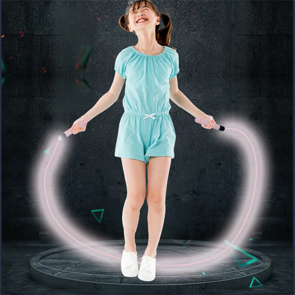 2,8 m Einstellbare Nacht Leuchtende Springseil LED Flash Jump Seile für Kinder Fitness Übung und Schule Physical Training
