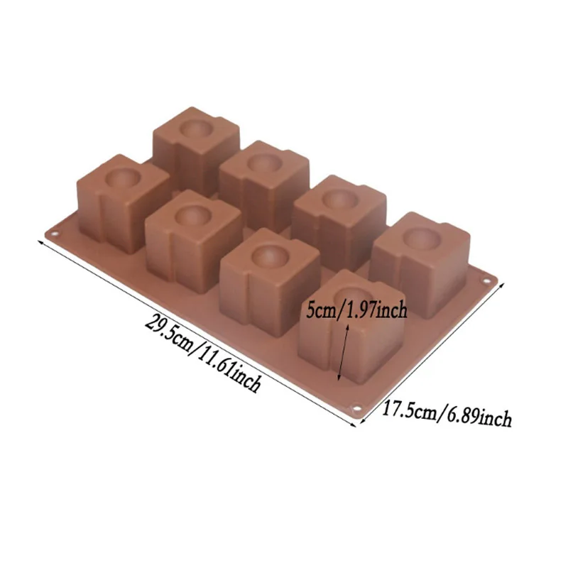 Силиконовая квадратная круглая шоколадная форма с 8 отверстиями в форме Z для