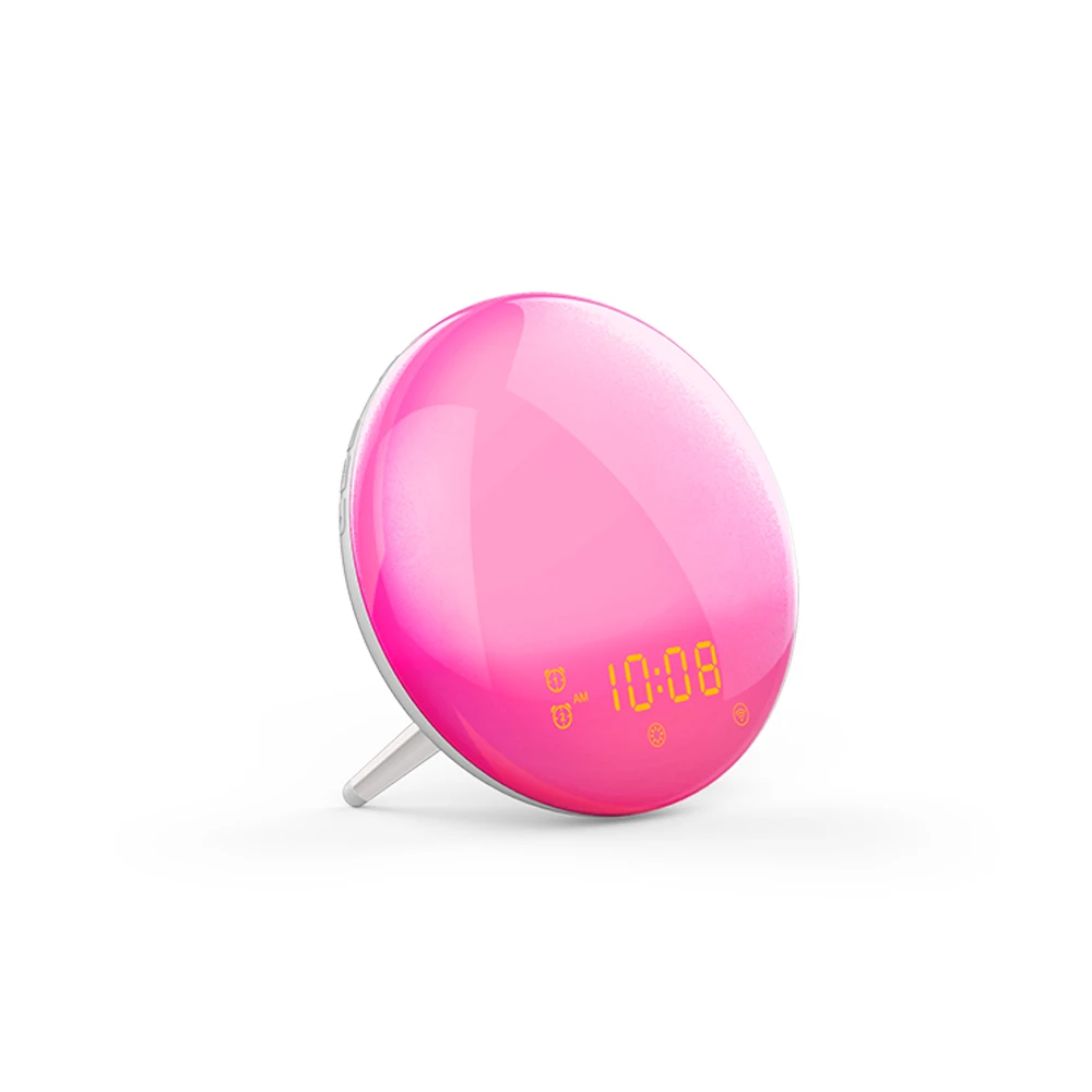 Wake Alarm Clock 7 Colors Alexa Phone App Control Smart Up Light Digital Night FM Radio Music Dimmable Voice Lamp | Дом и сад