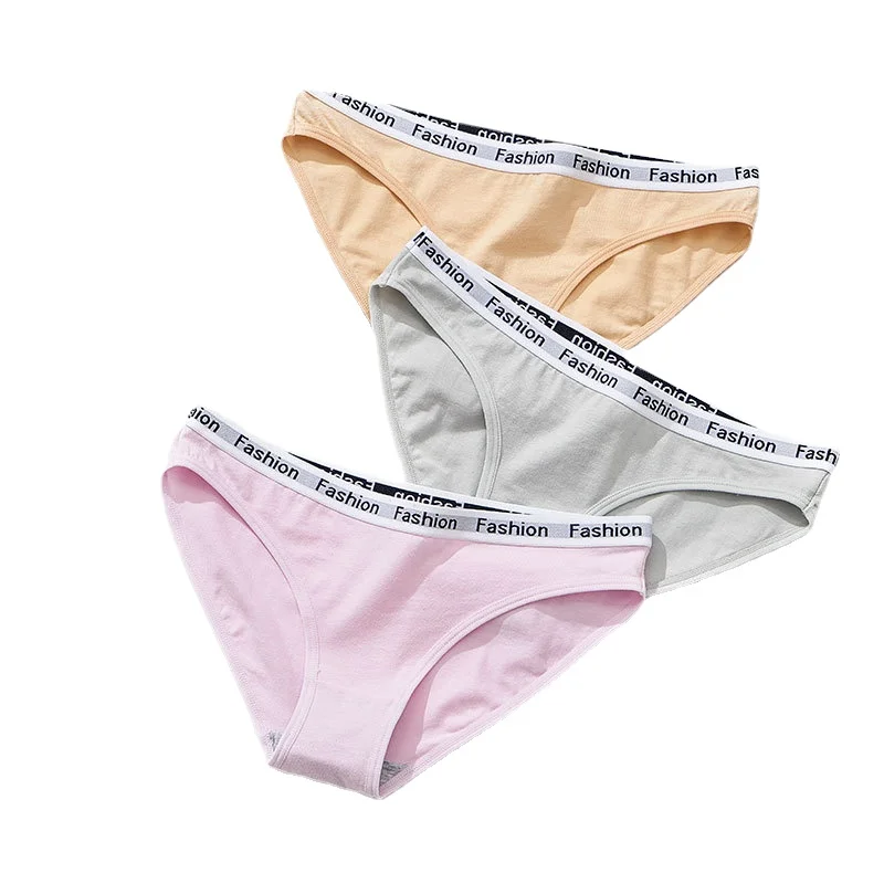 

3 шт./лот нижнее белье из чистого хлопка, женские Сексуальные Бесшовные дышащие однотонные трусики с низкой талией в спортивном стиле, женск...