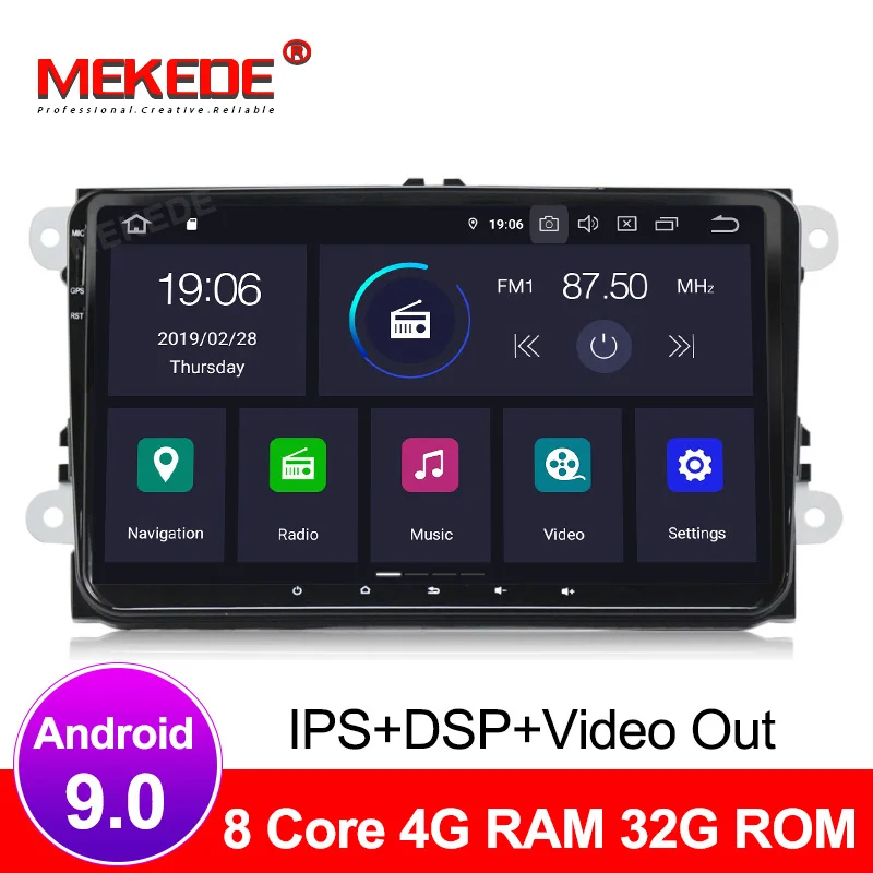 Автомобильный мультимедийный плеер PX5 Android 9,0 Автомобильный gps Радио стерео для Volkswagen/VW/POLO/PASSAT/Golf/Skoda/Octavia/Seat/Leon радио wifi