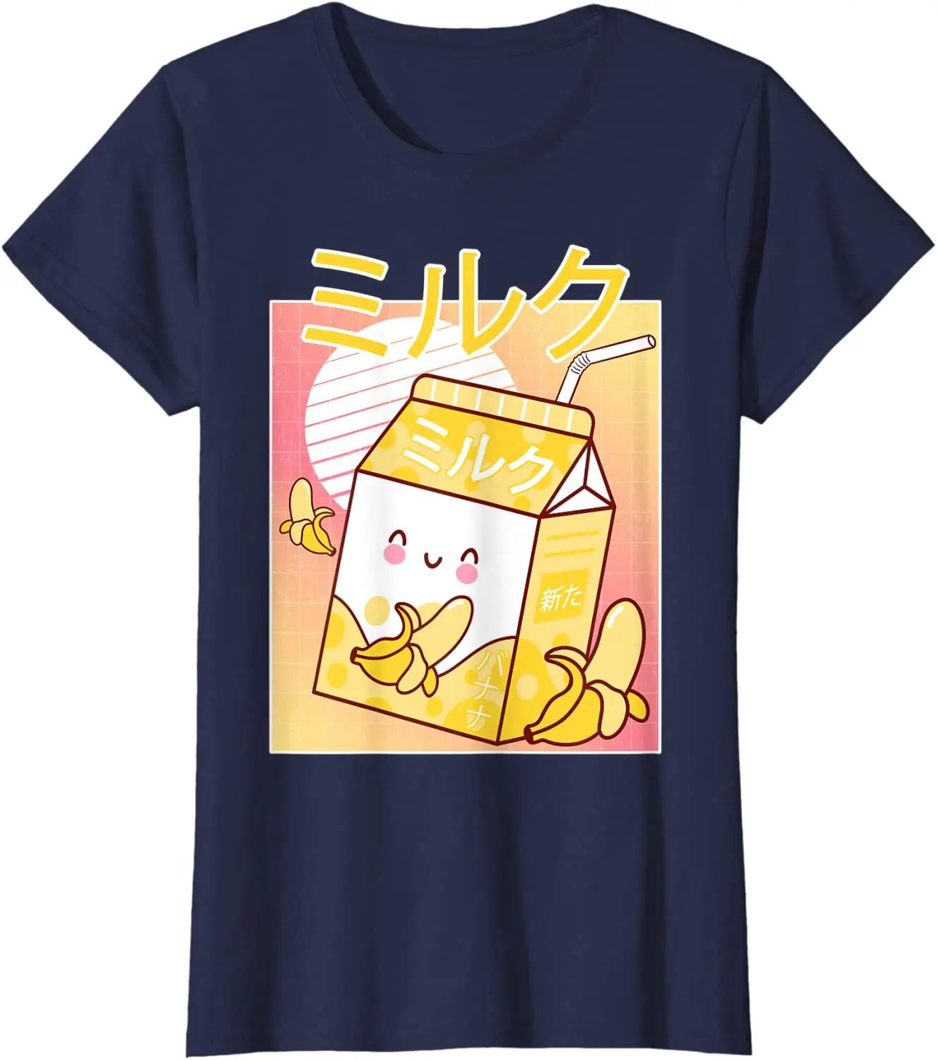 

2021 T Shirt Women Kawaii Summer Tops T-shirt Tee Shirt Unisex Japanese Kawaii Banana Milk Shake Carton Funny Retro 90s T-Shirt