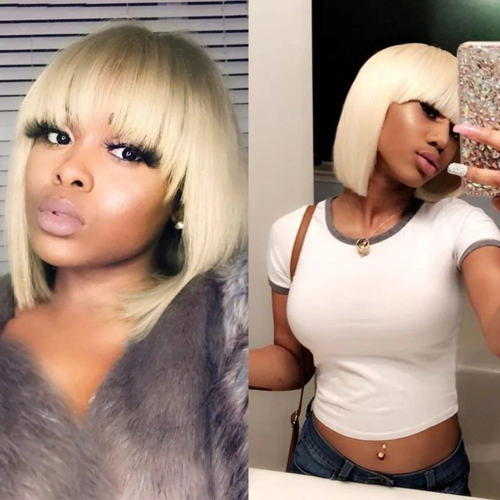 BEAUDIVA 613 блонд стрижка боб парик бразильские прямые волосы короткие парики из