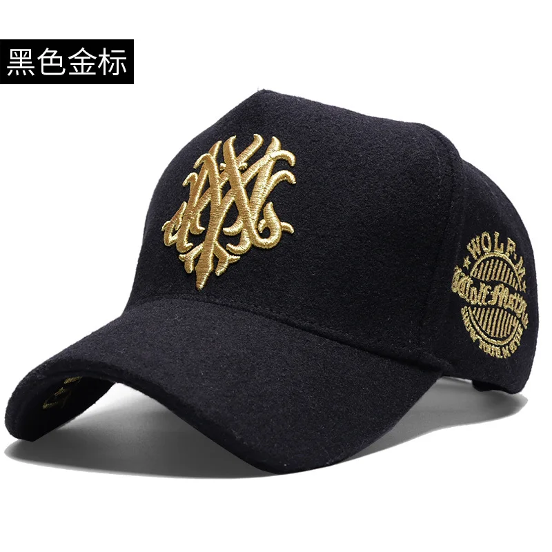 

Winter Warm Woolen High Top Baseball Hat Men Fashion Big Head Trucker Hat Deepen Plus Size Wool Felt Sport Cap 56-60cm 60-66cm