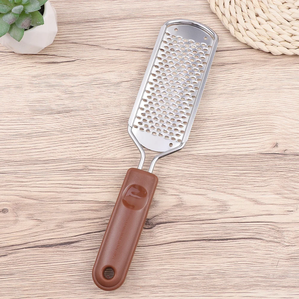 

1pc Multifunctional Stainless Steel Foot Exfoliator Grinder Dead Skin Callus Remover for Man Woman (Rose Gold with Square Hole)