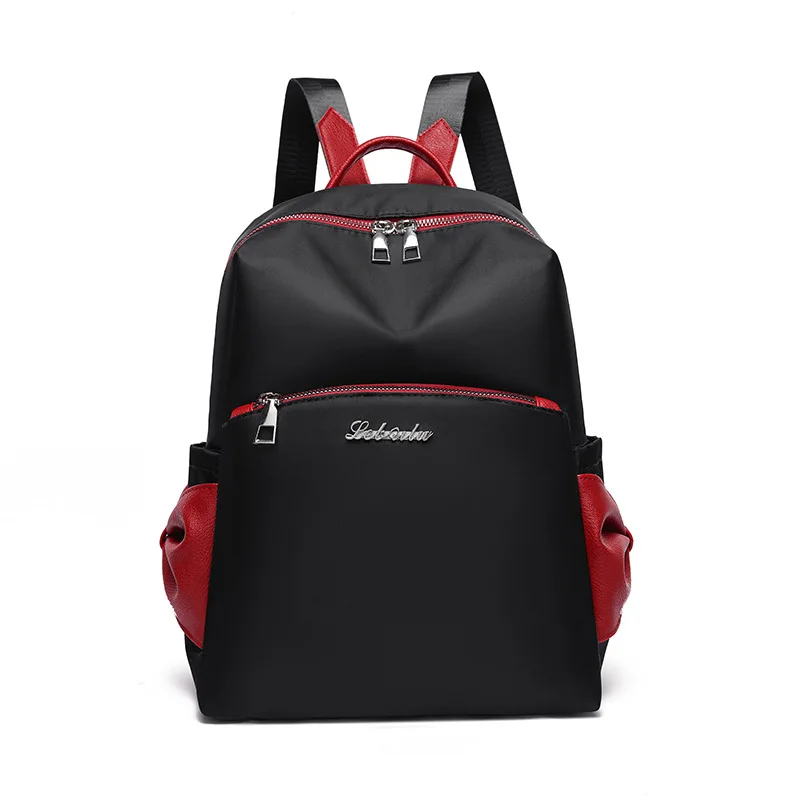 

2021 New Arrival Women Oxford Cloth Backpack Multi Function Design High Quality Korean Color Contrast Soft Face Schoolgirl's Bag