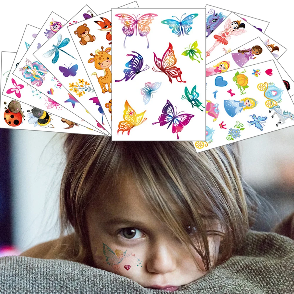 Детские временные тату наклейки милая мультяшная имитация татуировки единорог