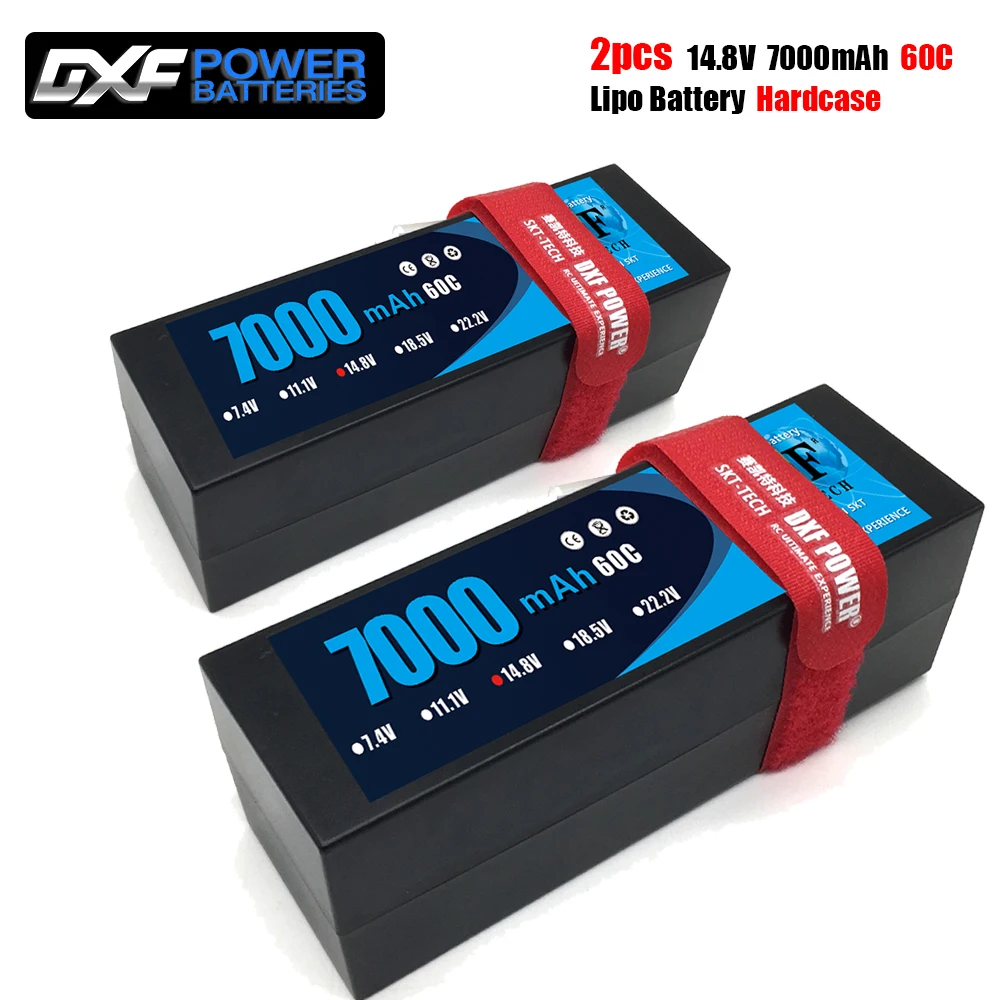 Литий полимерный аккумулятор DXF 2 шт. 2S 7 4 В 14 8 в 7000 мАч 60C 120C твердый корпус литий