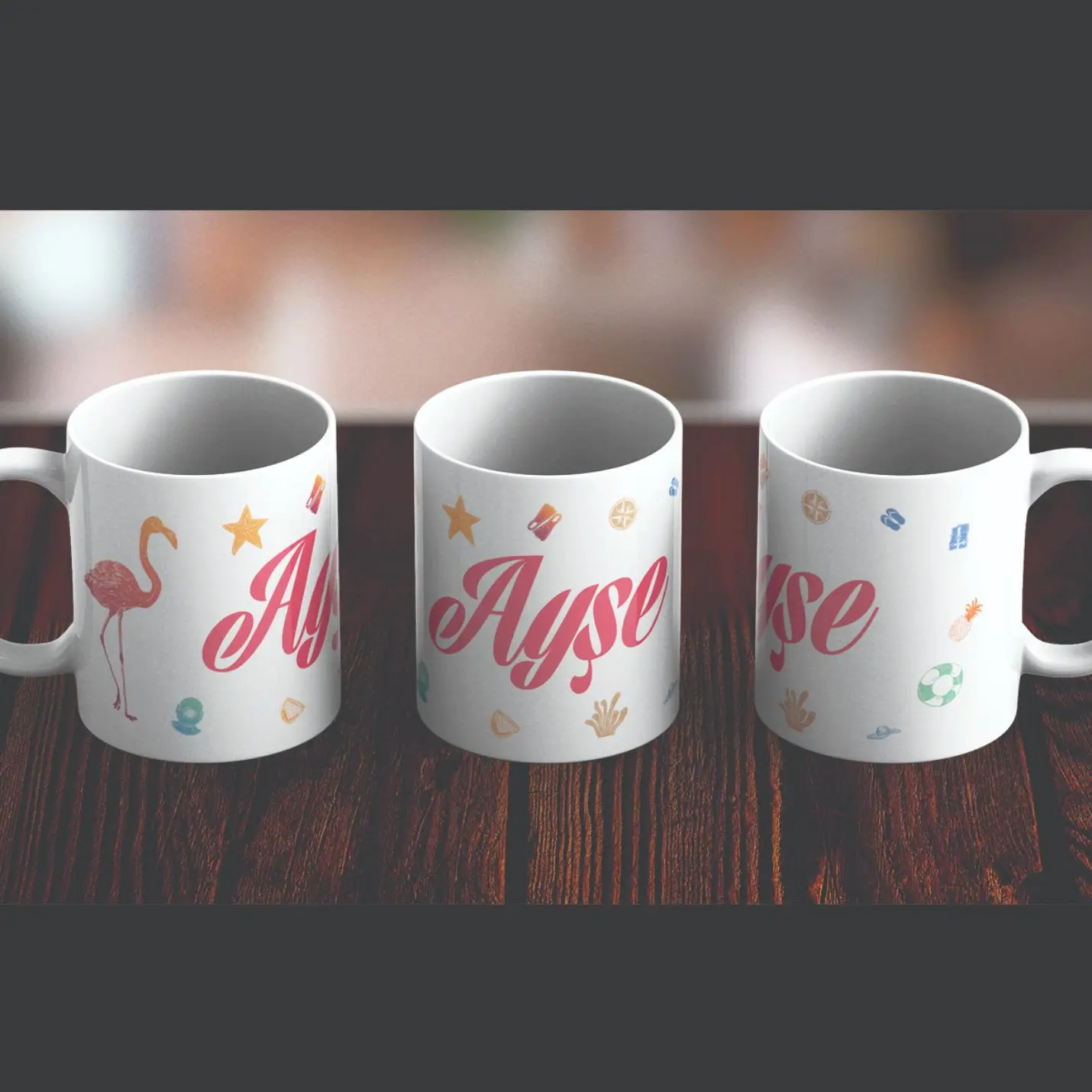 

Personalized Name Written Flamingo Design Mug