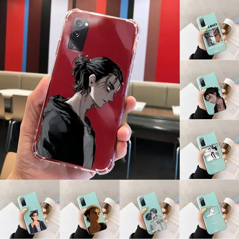 

Attack on Titan Eren Jaeger manga Phone Case Transparent For Samsung S 10 9 20 11 7 8 21 6 P Edge PLUS ULTRA 4G 5G