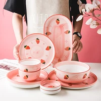 porcelain dinner plate set round ceramic serving plate dinnerware set plate dish bowl japanese hand painted tableware set