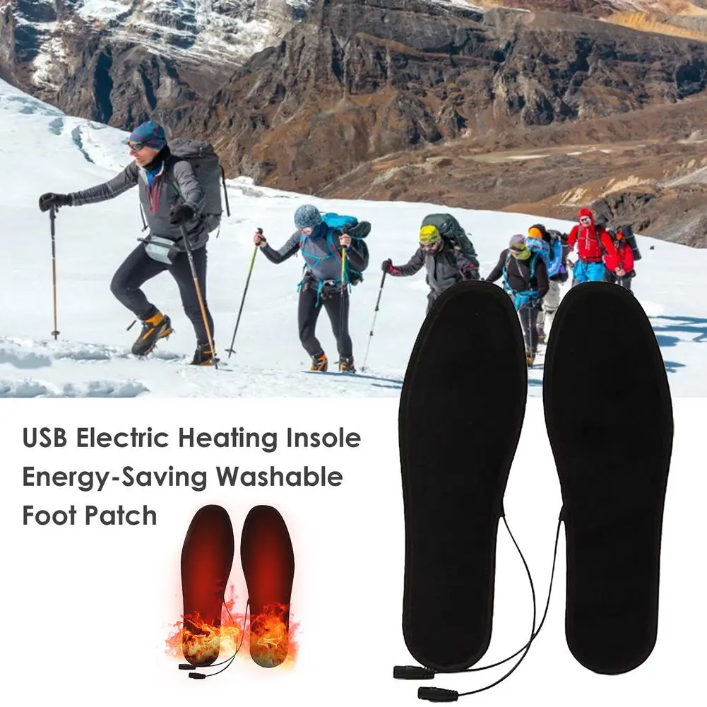 1 Pair USB Electric Heating Insole Energy-Saving Heated Insoles Washable Foot Warming Patch Winter Feet Warmer Sock Pad Mat images - 6