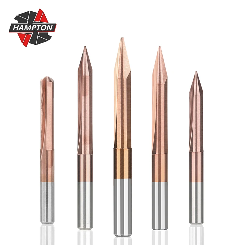 

3.175mm Shank Two Flutes Straight V Bit 20-90 Degrees 3D Milling Cutter TiCN Coated Double Flutes Straight V Engraving Tools
