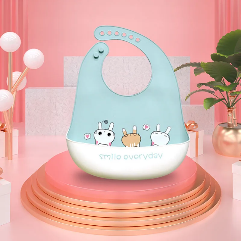 

1PCS Baby Bibs Soft Silicone Baby Feeding Bib Baby Stuff Solid Feeding Cartoon Dinosaur Print Girl Boy Bibs Boy Bibs Burp Cloths