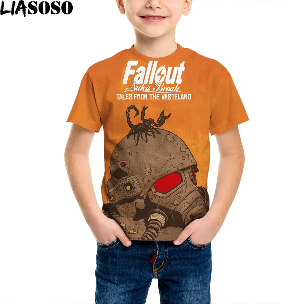 

LIASOSO Game Anime Fallout Kids T-Shirts Vintage Short Sleeve T Shirt Men Women 3D Print Streetwear Punk Children Tops Tee Shirt