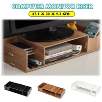 25 inch computer laptop stand monitor holder wooden laptop desk riser organizer storage rack monitors accessories storage shelf