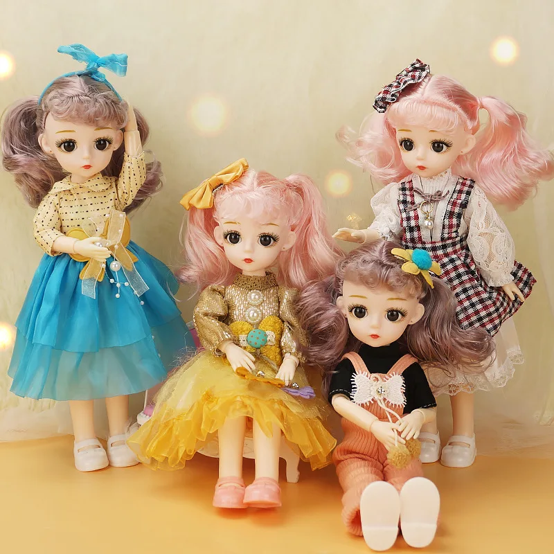 

Doll For Girl Toy Mini Doll 11 Movable Joint Baby 3D Big Eyes Beautiful DIY Toy Doll With Clothes Dress Up 1/6 Fashion Doll