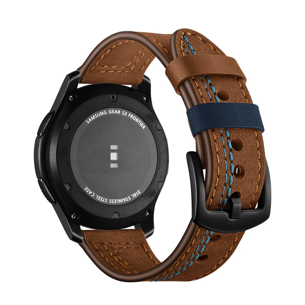 

Genuine Leather band For Samsung Galaxy Watch 3 45mm Gear S3 46mm amazfit GTR bracelet correa HUAWEI watch GT 2e pro strap 22mm