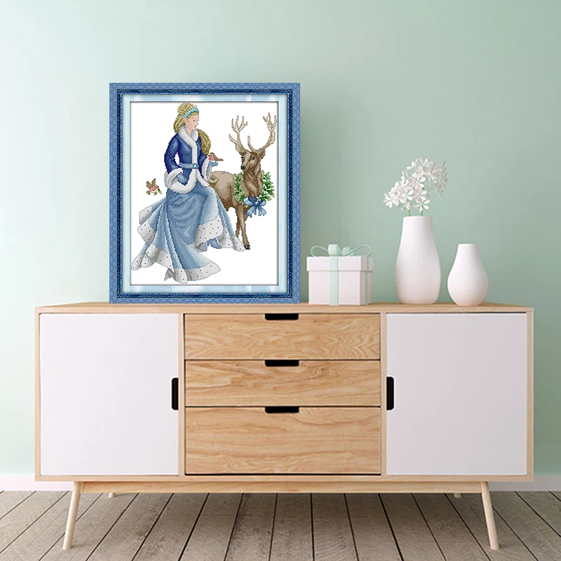 Волшебные сказки Joy Sunday на зиму хлопковый холст вышивка крестиком рисунок с