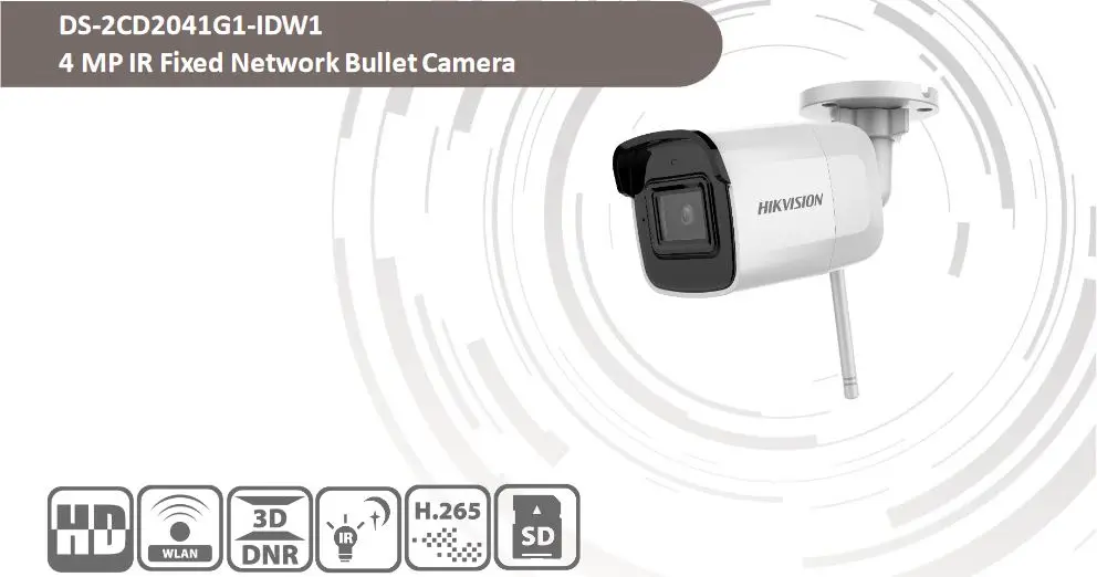 Hikvision 4MP Пуля Беспроводная сетевая камера DS-2CD2041G1-IDW1 wifi IR 30 м с sd-картой слот H.265+ Водонепроницаемая ip-камера видеонаблюдения