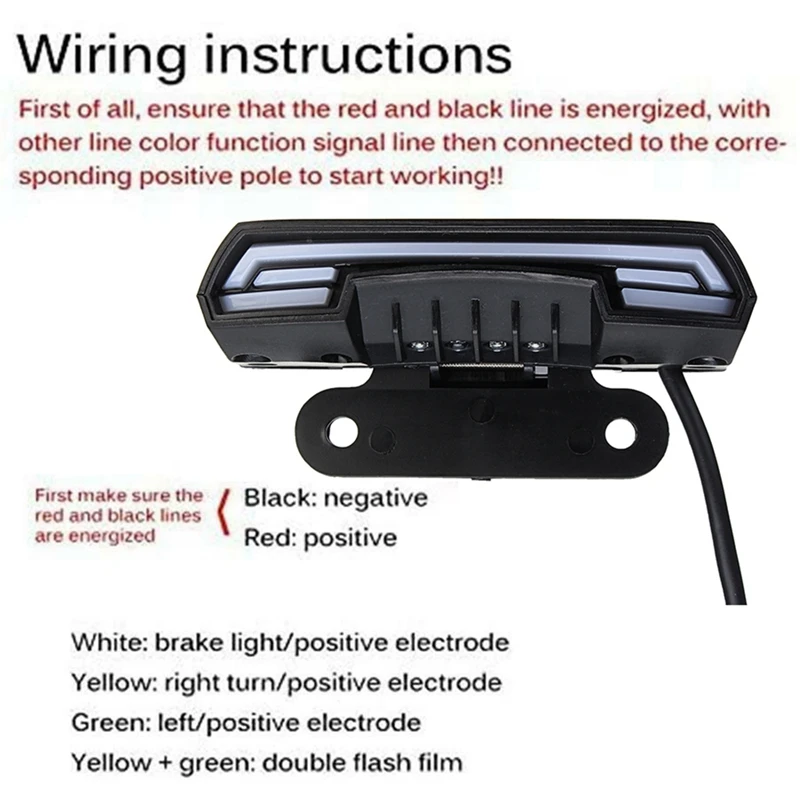 

Universal Motorcycle Tail Rear Brake Stop Light Waterproof Double Flash Warning Dynamic Turn Signal License Light