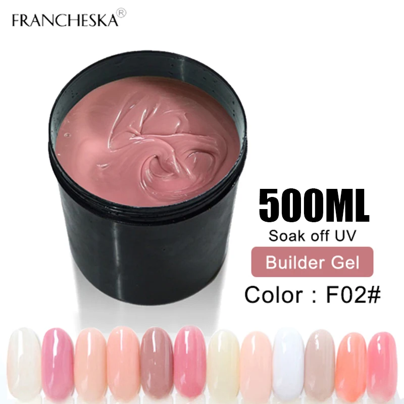 500ml builder F02 500 мл Заводская основа для ногтей, грунтовка для ногтей, гель, без необходимости, лампа, быстрая сушка, анастомоз, без кислоты, грунтовка для ногтей, верхнее Базовое покрытие, строительный гель для полировки - Цвет: 500ml builder F02