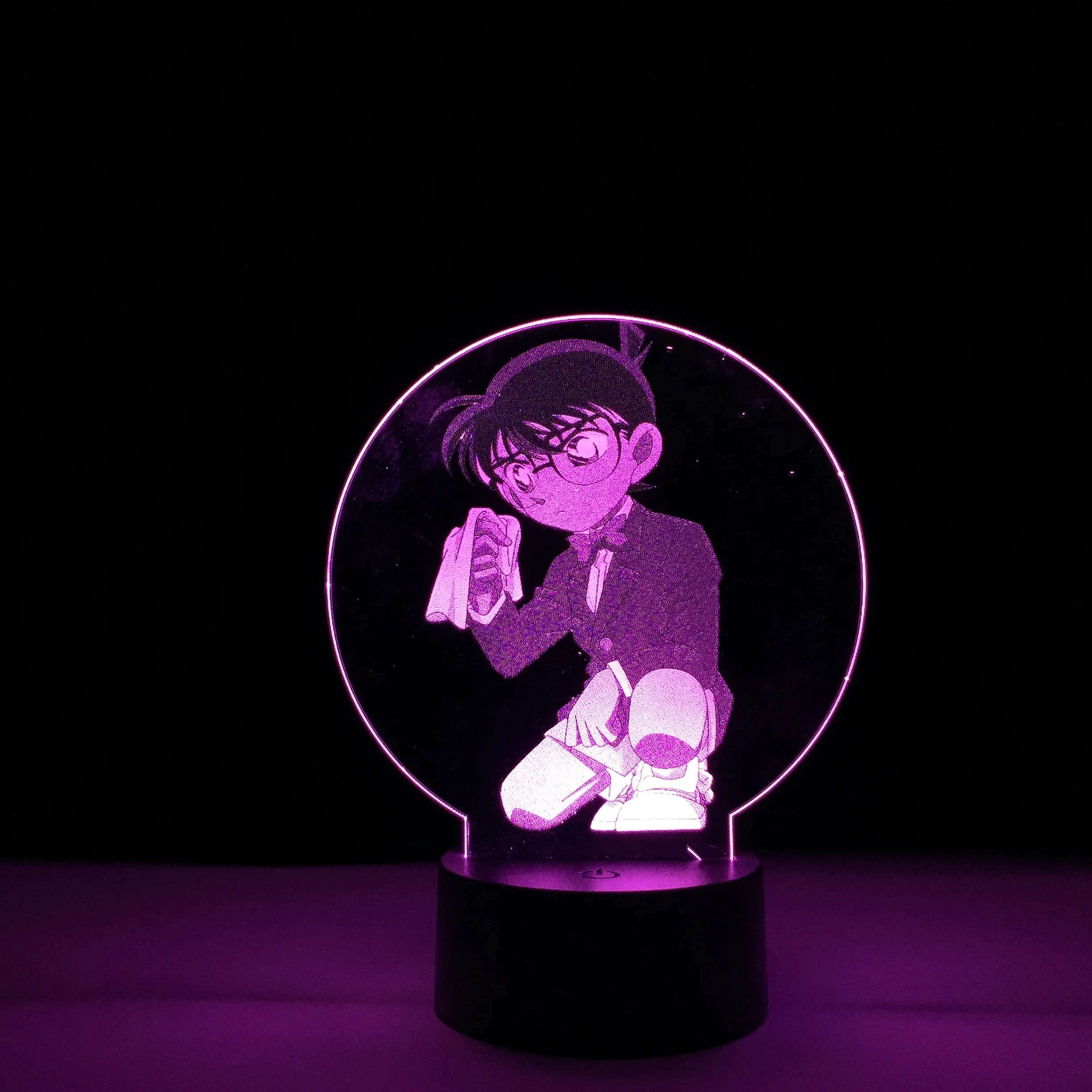 

Аниме двухцветный светодиодный светильник Conan Edogawa для спальни Декор подарок на день рождения светильник манга Детектив Конан красочная но...