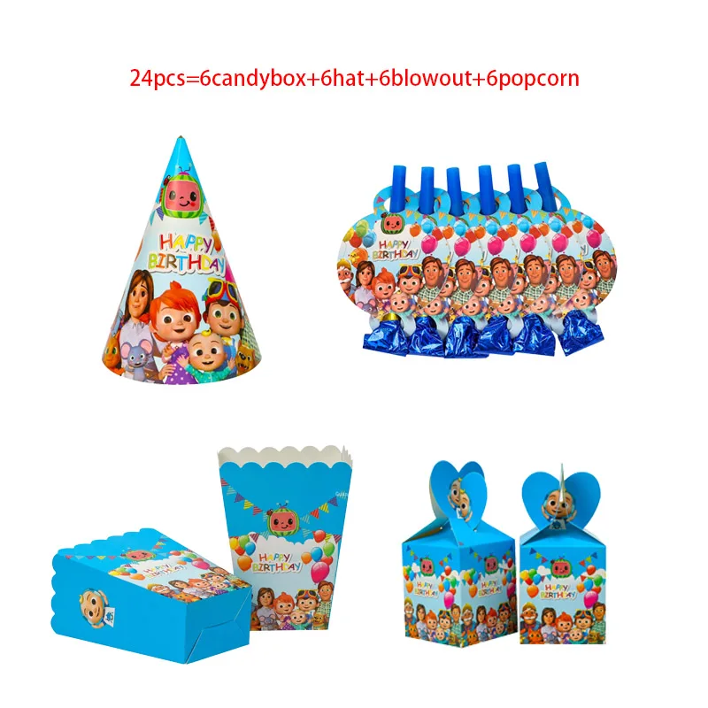 

30pcs/set Cocomelon theme Party Supplies Cups Plates Straws Baby Shower Birthday Party Decorationwedding Pack event supplies