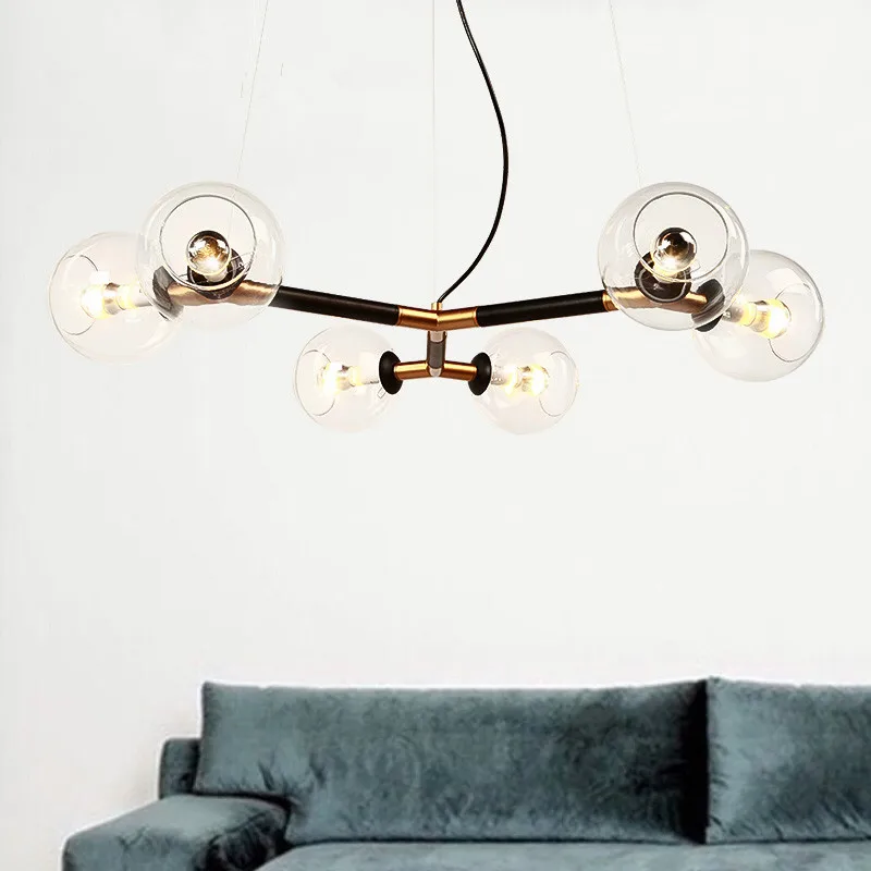 Американский Ретро Треугольники металла 6 светильник D70cm светодиодная подвесная