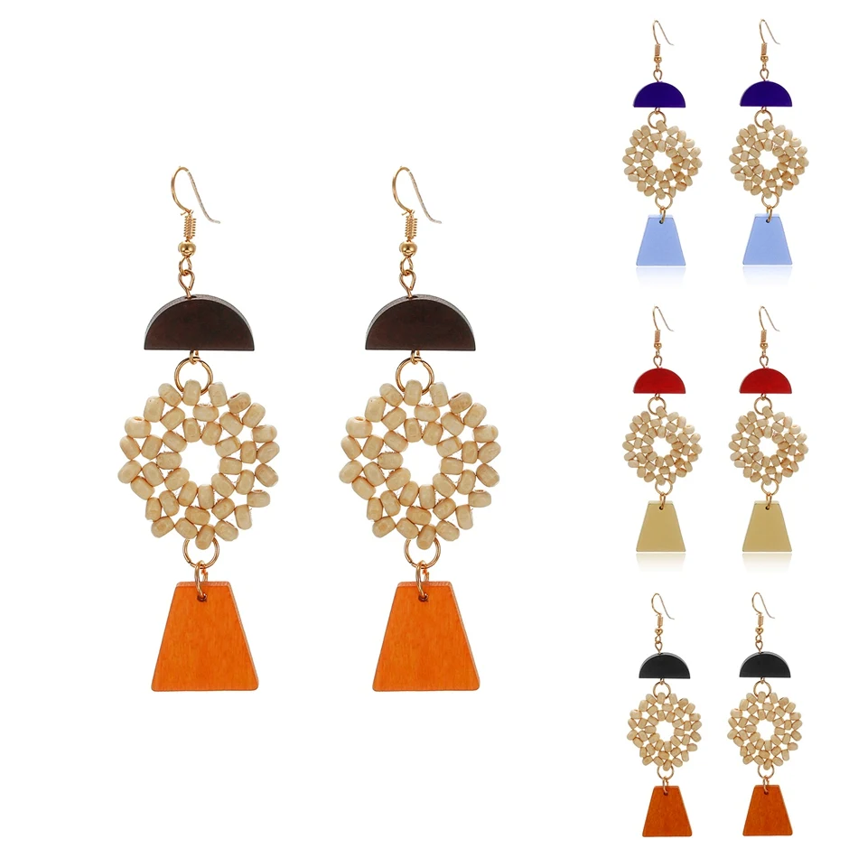 Женские винтажные этнические серьги Match-Right длинные висячие серьги-подвески