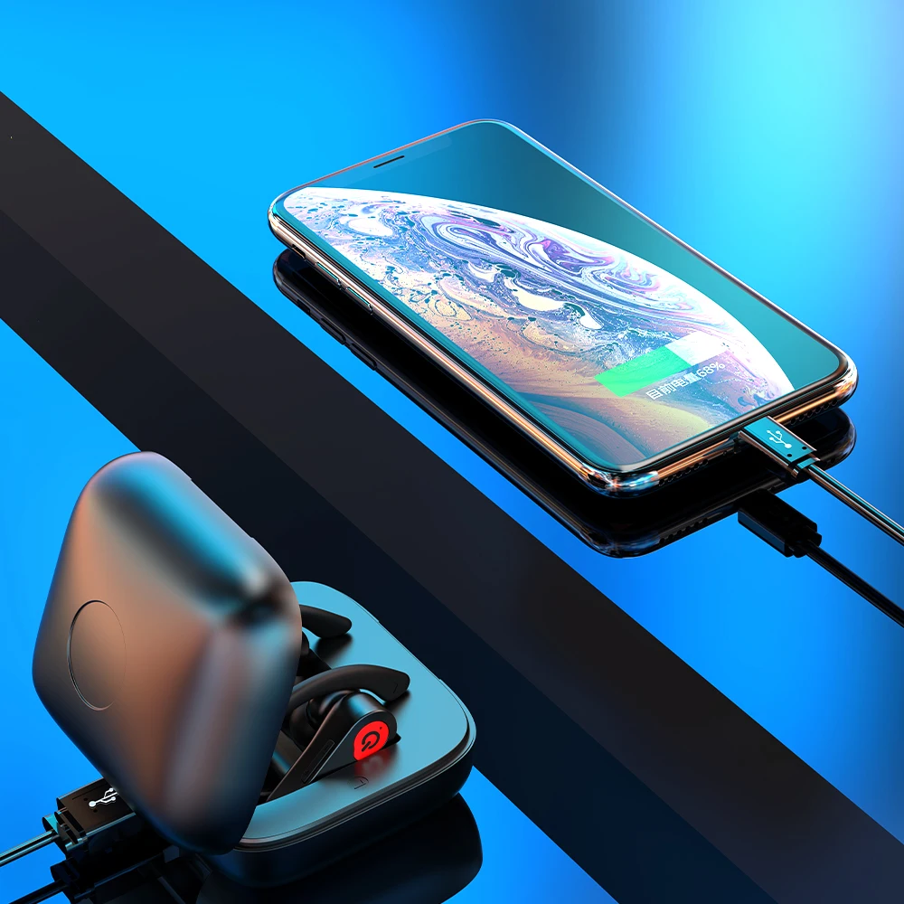 

TWS Wireless Bluetooth Headphones LED Display Earphone Stereo Headset In-Ear Waterproof Noise Cancelling Earbuds With Mic