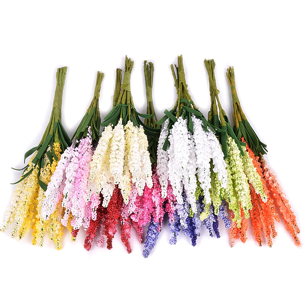 

10pcs / Bunch of 15cm Artificial Foam Lavender Bouquet DIY Garland Flower Vase Accessories Day Wedding Party Home Decoration