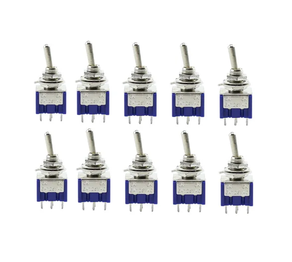 10 Pcs AC 125V 6A Amps ON/ON 2 Position DPDT Toggle Switch New MTS-202 BLUE S | Обустройство дома