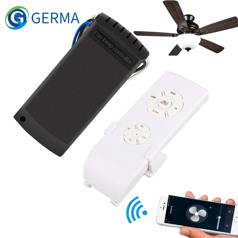 Ventilador de Teto Funciona com Alexa Germa Wifi Inteligente Interruptor Controle Remoto Temporizador Ventilador Velocidade Controlador Google Casa ac 110 v 220
