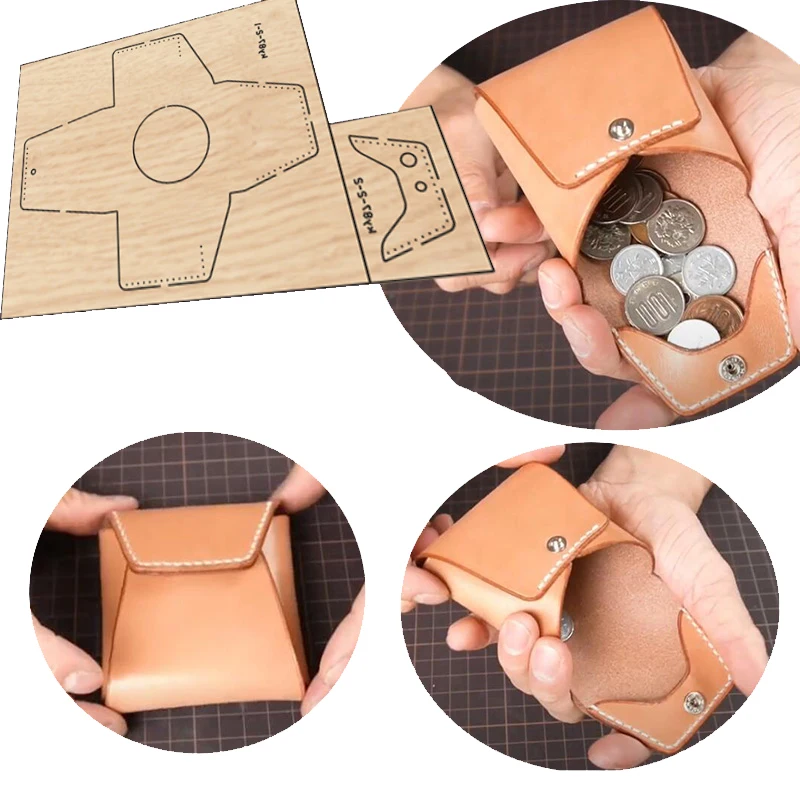 

DIY leather craft cover coin bag die cutting knife mold metal hollowed punch too blade 75x80mm