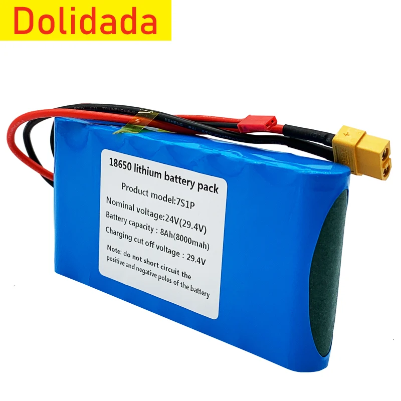 

new 7s1p 24V 8000mah lithium ion battery pack is suitable for scooter toy bicycle with built-in BMS and charger sales