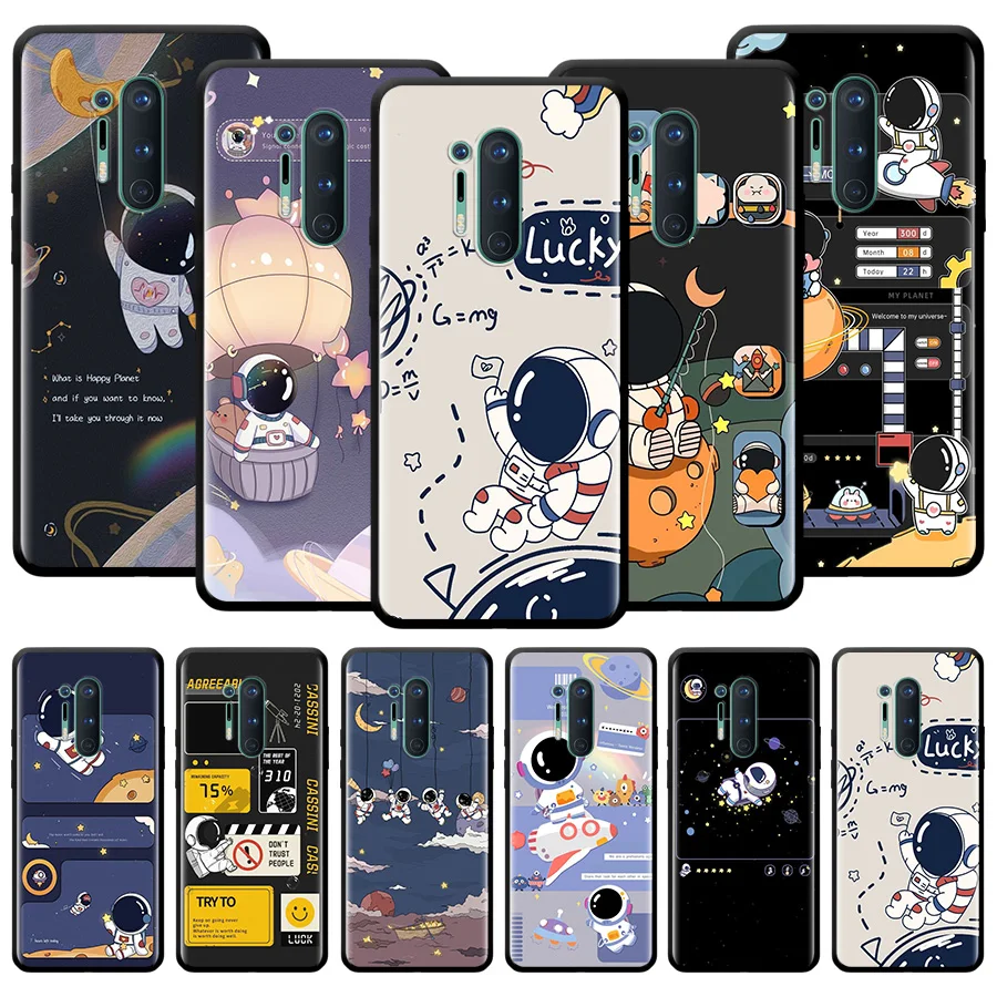 

Cartoon Cosmonaut Luxury Phone Case For Oneplus Nord N100 N200 N10 7 8 9 7T 8T 9R 9RT CE 2 Z Pro 5G Luxury Silicone Cover Shell