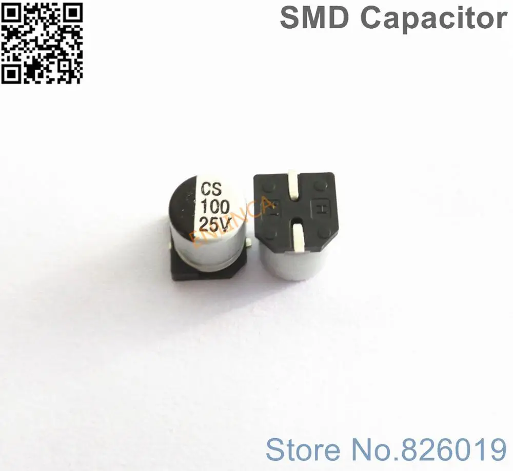 50 шт./лот 25 в 100 мкФ SMD алюминиевые электролитические конденсаторы размер 6 3*7 7