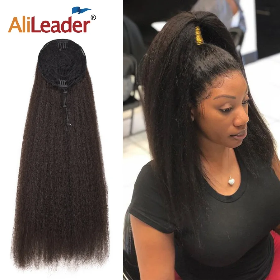 

Alileader Cheap Kinky Drawstring Ponytail 22Inch Synthetic Long Afro Puff Drawstring Ponytail For Black Women Fluffy Ponytail