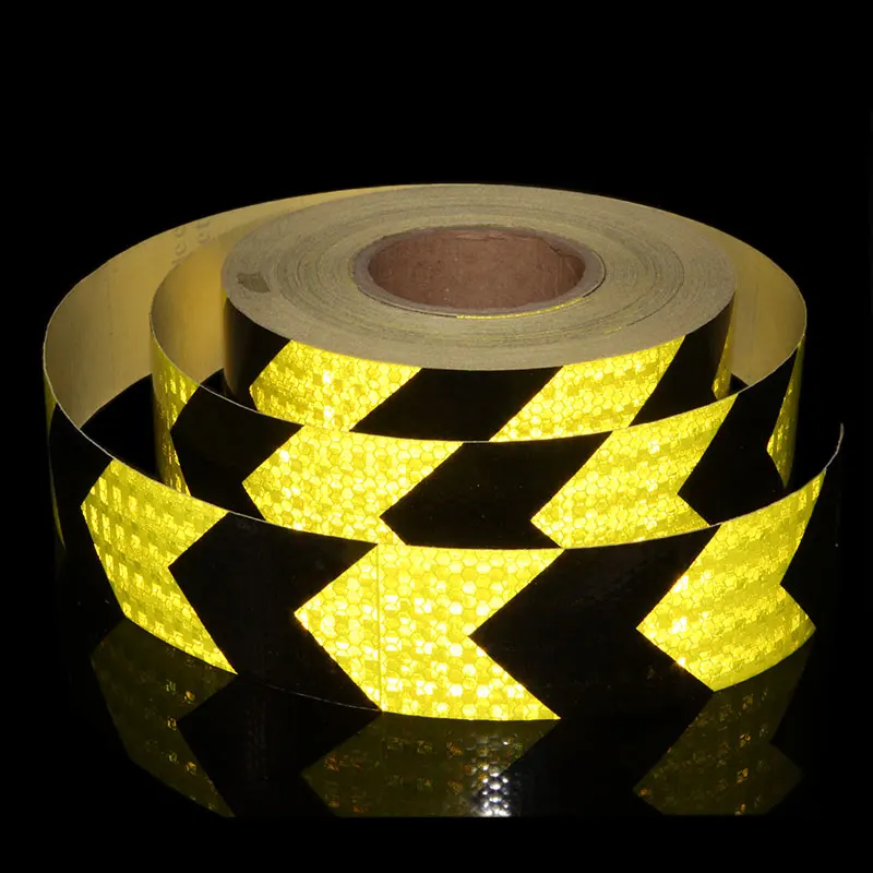 

Arrow Reflective Safety Security Tape Strips Glue Car Sticker Fluorescent Black Bike Stickers Bike Reflectors Helmet Frame Decal