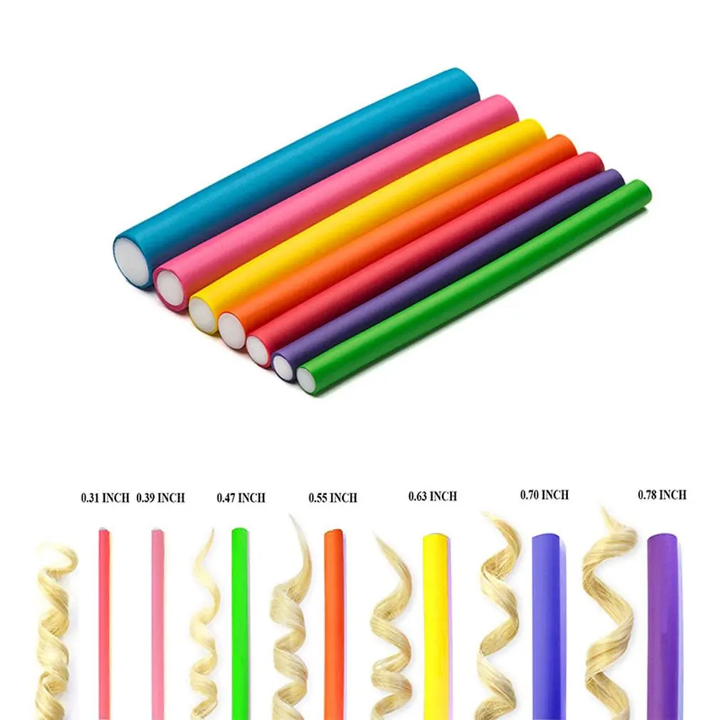 

Пенные бигуди Magic 7 дюймов, гибкие беснагревающиеся пенные бигуди, мягкие твист-ролики для волос, 42 шт./комплект, разноцветные