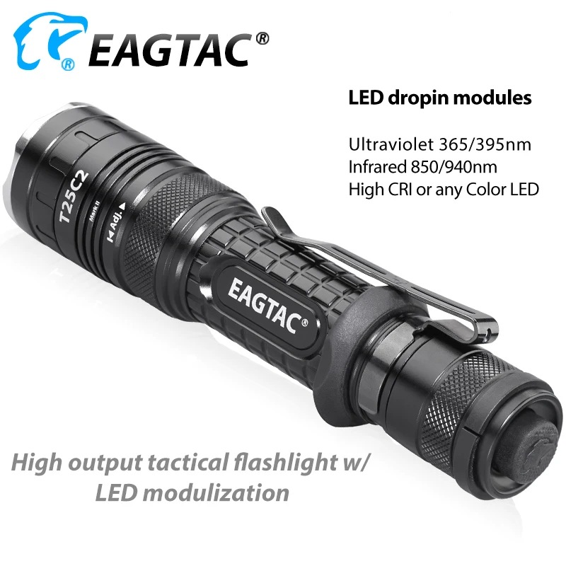 Тактический светодиодный фонарик EAGTAC T25C2 Pro 2100 люмен 18650 для охоты сменный модуль