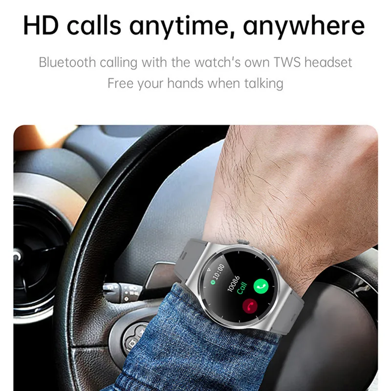 Смарт-часы GT69 для мужчин и женщин беспроводные TWS стереонаушники с Bluetooth функцией