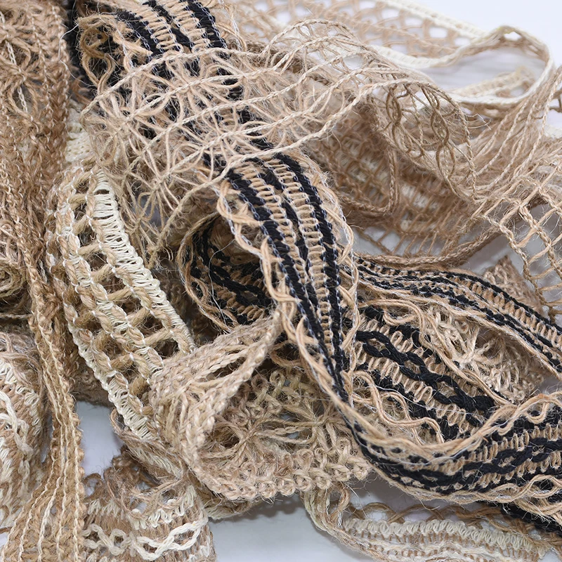 Винтажная джутовая лента 2 метра в рулоне плетеная из конопляного шпагата|Ленты