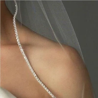 champagne white ivory wedding accessory cathedral rhinestone crystal edge wedding veils long bridal veil with comb velo de novia